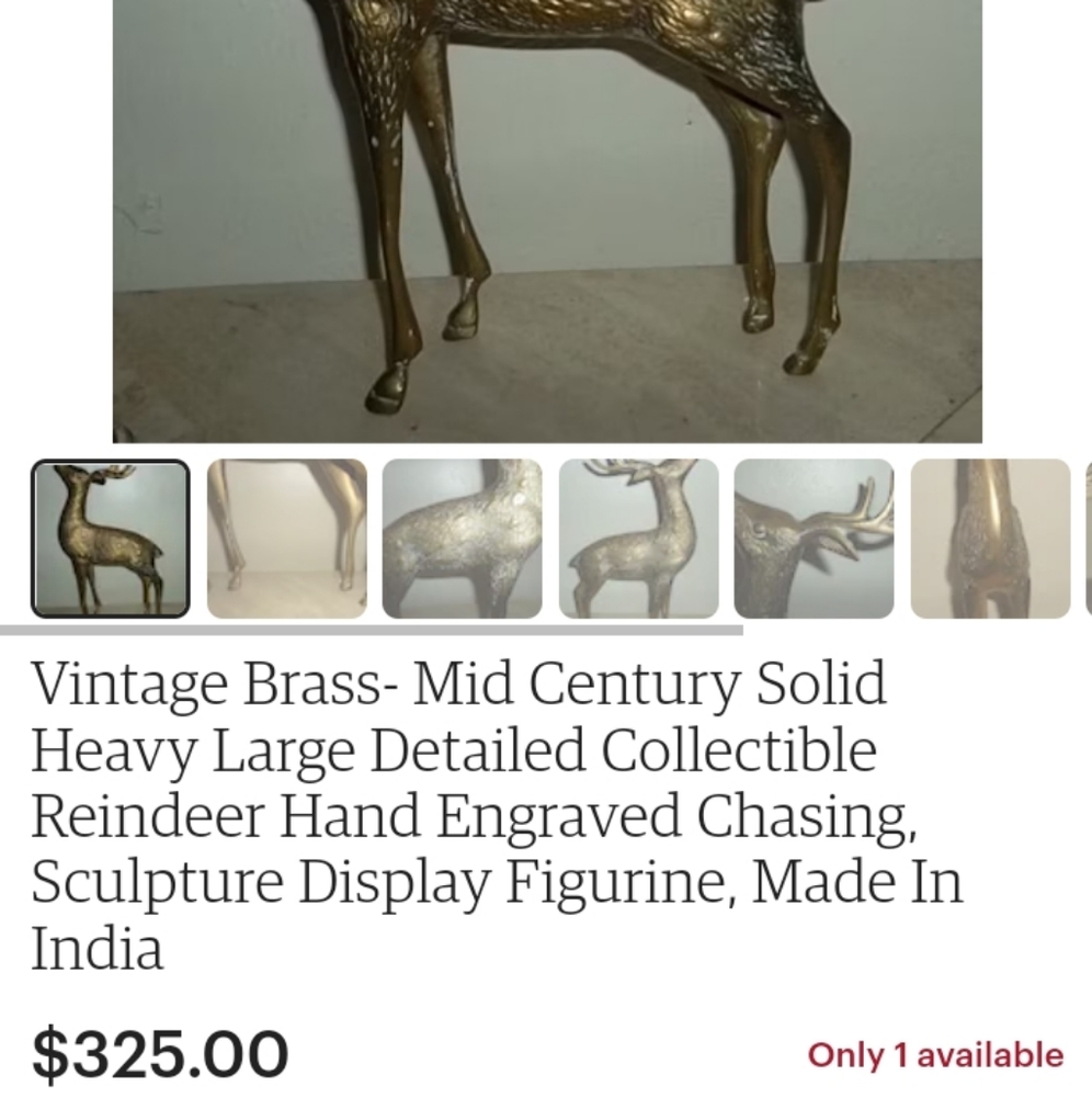 Vintage Brass- Mid Century reindeer